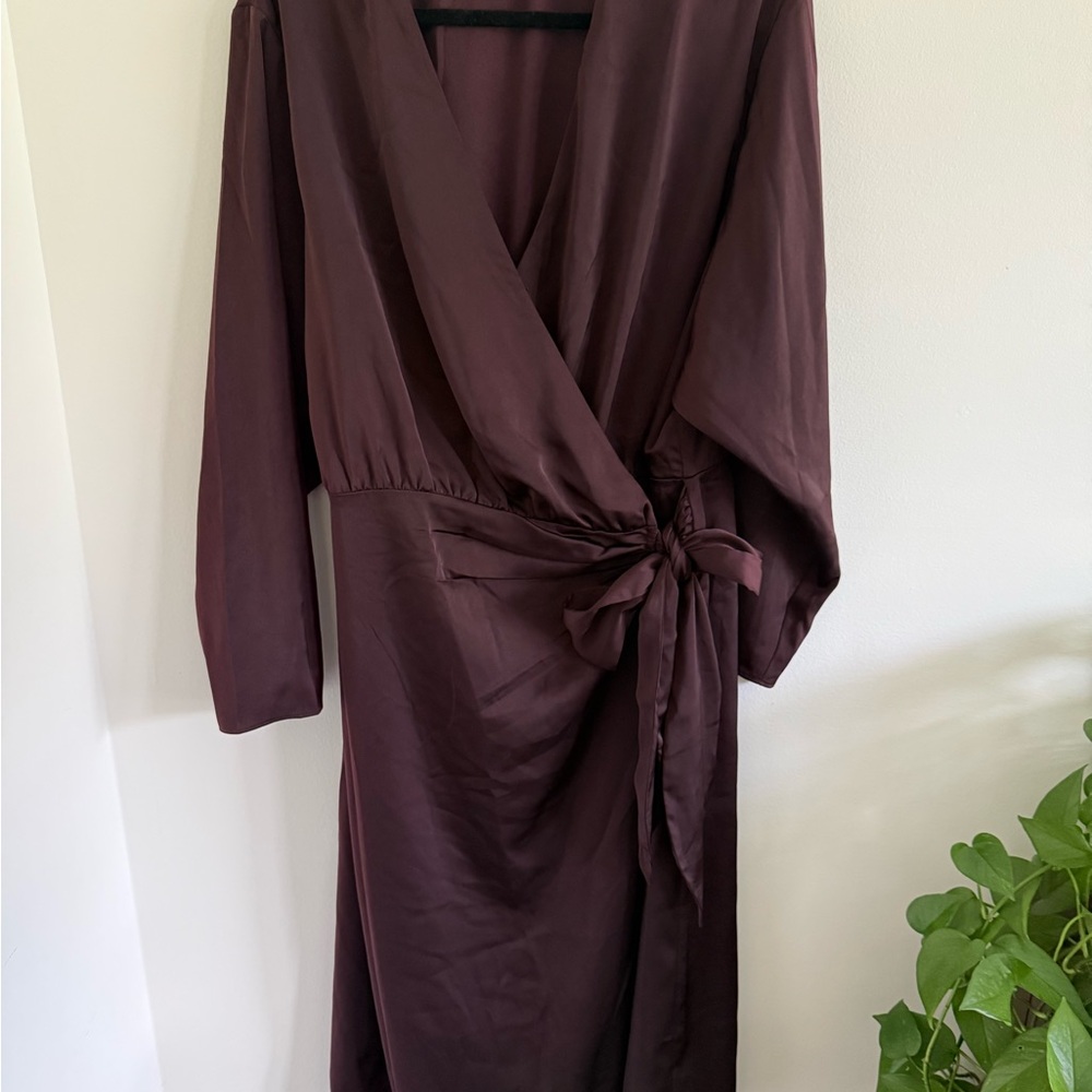 H&M Wrap Midi Dress - Burgundy